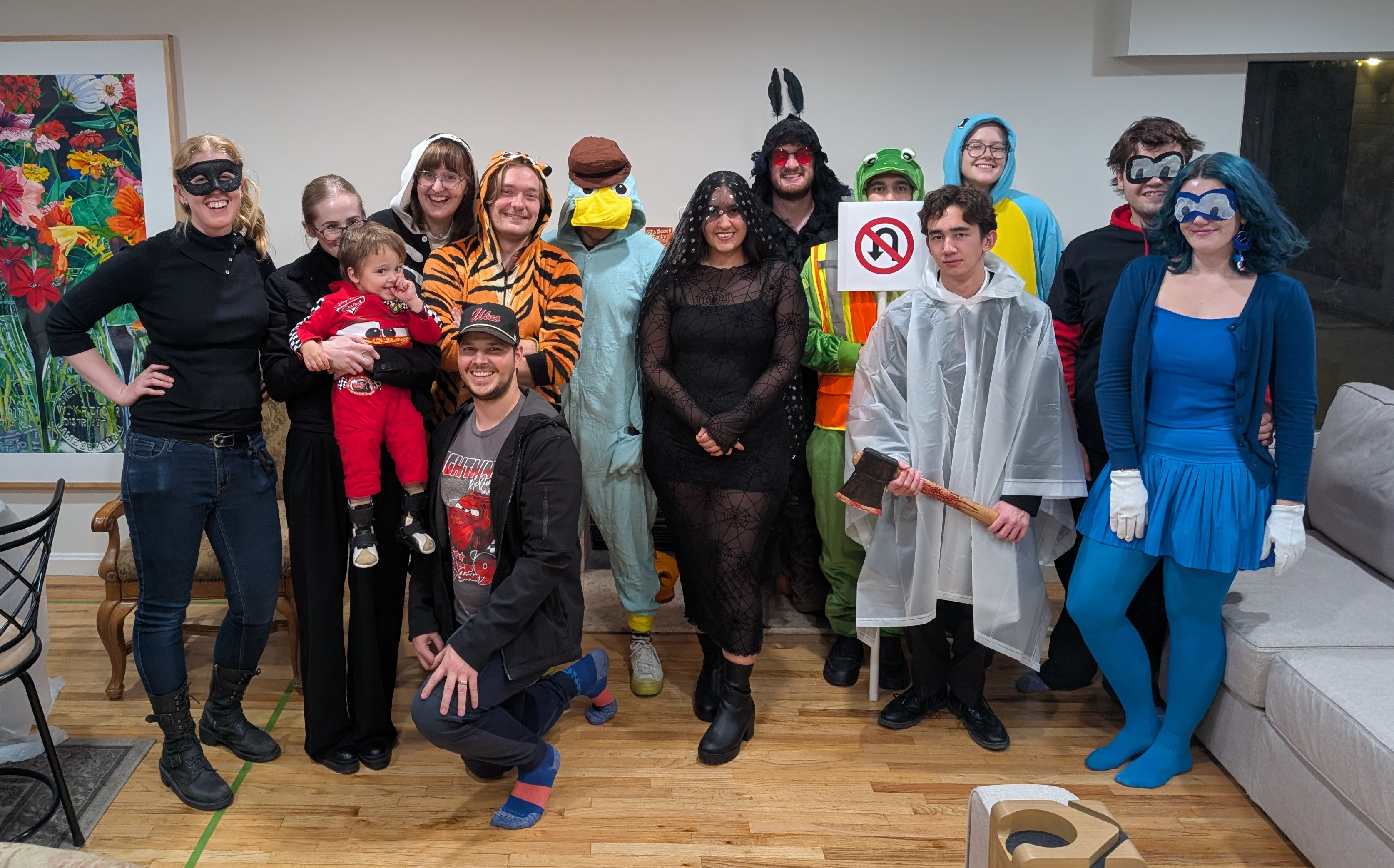 HRELab members show off their costumes.